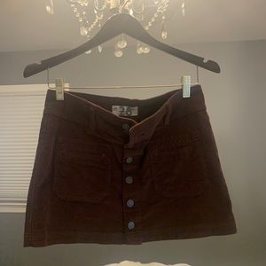 FREE PEOPLE Corduroy Burgundy Mini Skirt